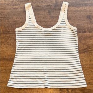 Abercrombie & Fitch Striped Tank Top in Cream and Gray